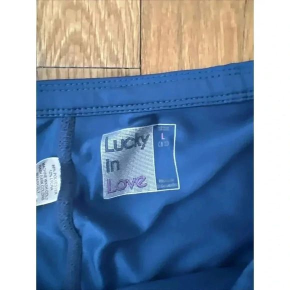 Lucky In Love Women’s Tiered Tennis Skirt BLUE Size L (12) - Picture 3 of 6